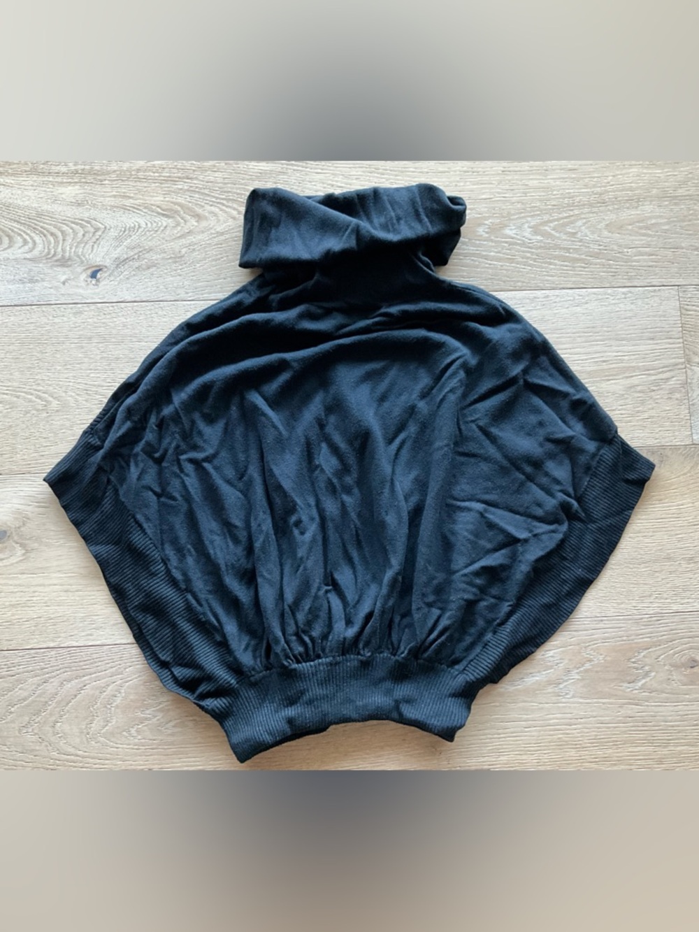 Black Turtleneck Batwing Sweater